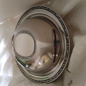 Mid Century Oneida Oval Stainless Steel Covered Serving Dish